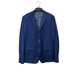 Soul Of London Stripe Two-Button Blazer Notch Lapel Slim Fit Blue Men’s 46R NWOT